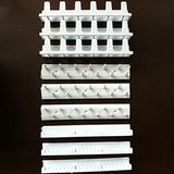 9 Piece White Adhesive Wall Jewelry Hooks - Front View