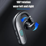 Wireless Bluetooth Headphone with Digital Display - Black - Midnight Blue - Rear View