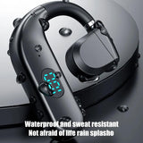 Wireless Bluetooth Headphone with Digital Display - Black - Midnight Blue - Low Angle