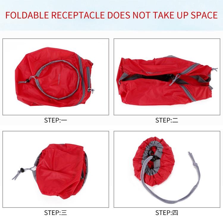 Waterproof Nylon Collapsible Backpack Lightweight Travel Bag For Women And Men - Black