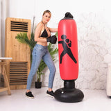 Vertical Inflatable Non-Tumbler Boxing Column - 160Cm Height - Red - Front View