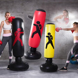 Vertical Inflatable Non-Tumbler Boxing Column - 160Cm Height - Red - Side View