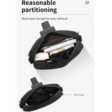 Waterproof Mini Crossbody Bag For Men Oxford Cloth Design - Grey - Rear View