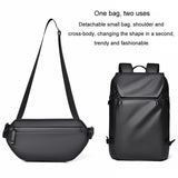 Travel Backpack for Men - Compact and Durable - Grey - Rear View