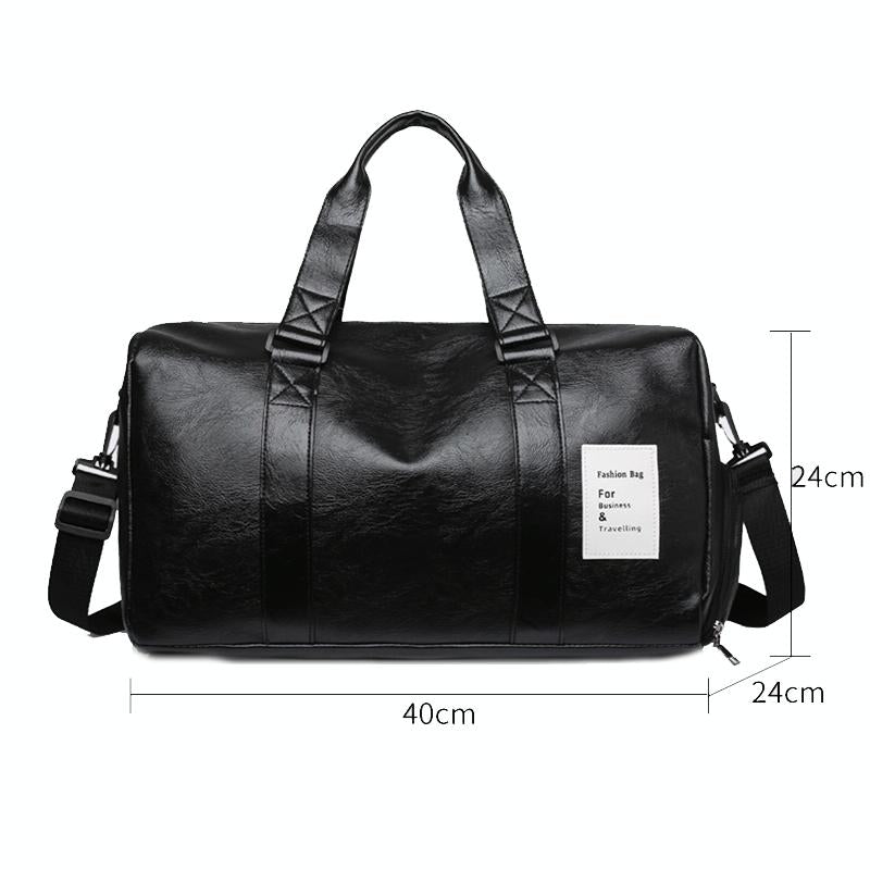 Compact Travel Bag with Shoe Storage - Brown