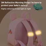 Kids' Anti-lost School Bag - Secure & Stylish - Pink Rabbit Trumpet - 45-Degree Angle