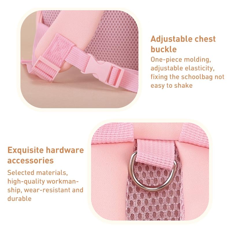 Kids' Anti-lost School Bag - Secure & Stylish - Pink Rabbit Trumpet
