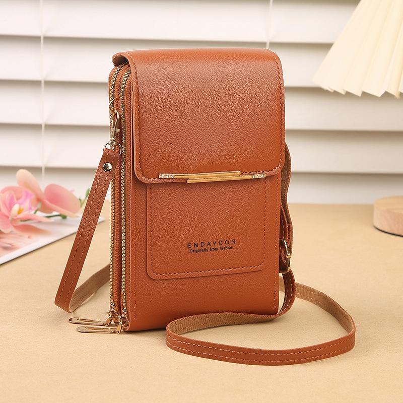 Multifunctional Touch Screen Crossbody Bag - Deep Pink