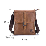Men Leather Shoulder Bag For Sports & Outdoor Use - Iron Blue - Top-Down View