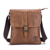 Men Leather Shoulder Bag For Sports & Outdoor Use - Iron Blue - Low Angle