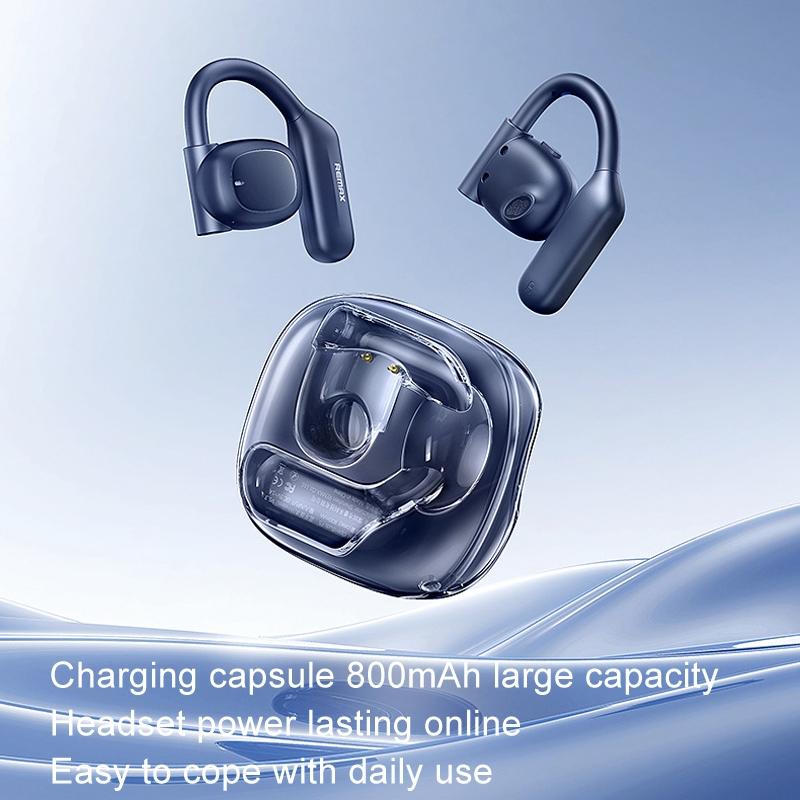 Crystal Air Conduction Bluetooth Earphones - Openbuds Ows - Navy
