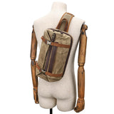 Retro Waxed Canvas Chest Bag Large Capacity Shoulder Crossbody Bag For Men - Khaki - Extra Image