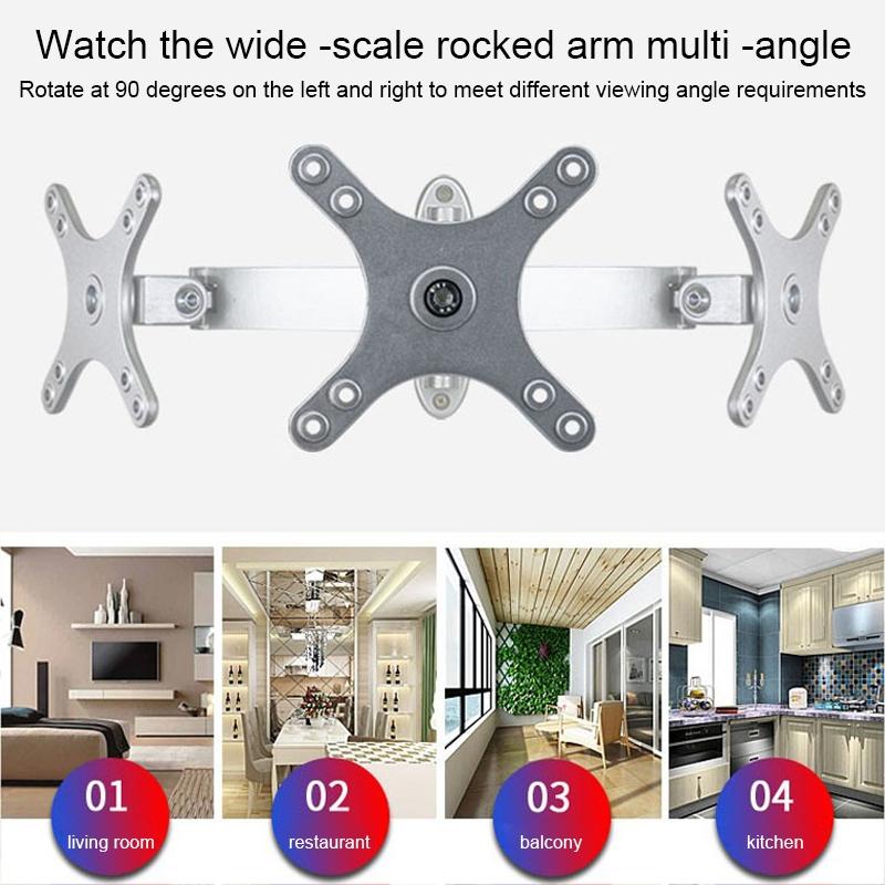 Universal Swivel Wall Mount for Computer Monitors - Silver