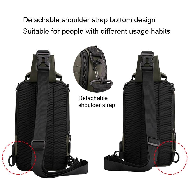 Men Chest Bag Shoulder Messenger Bag - Dark Blue