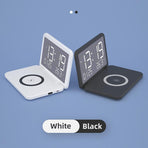 Foldable Desk Calendar Clock With Wireless Charger & Alarm - White