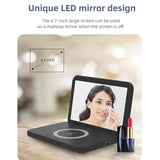 Foldable Desk Calendar Clock With Wireless Charger & Alarm - White