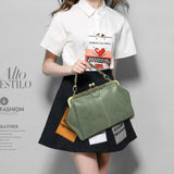 Retro Shoulder Bag For Women Messenger Style - Green - Close-Up Angle