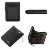 Large Multi Card Slot Organ Card Bag With Zip Coin Purse - Black - Top-Down View