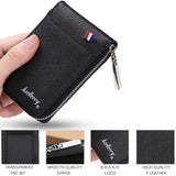 Large Multi Card Slot Organ Card Bag With Zip Coin Purse - Black - Close-Up Angle