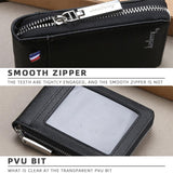 Large Multi Card Slot Organ Card Bag With Zip Coin Purse - Black - Low Angle