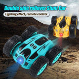 Double Sided 2.4g Mini Rc Car - High Speed Remote Control Toy - English Box 08 Yellow - Side View