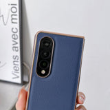 For Samsung Galaxy Z Fold4 5G Skyline Series Nano Electroplating Pu Case - Green
