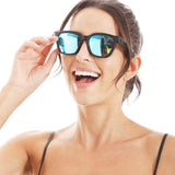 Waterproof Bluetooth Glasses Earphone - Mini Binaural Smart Call - Blue - Rear View