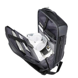 Waterproof Antitheft Men Backpack For 15.6 Laptop - Travel Ready - Grey - 45-Degree Angle