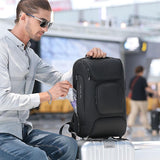 Waterproof Antitheft Men Backpack For 15.6 Laptop - Travel Ready - Grey - Close-Up Angle