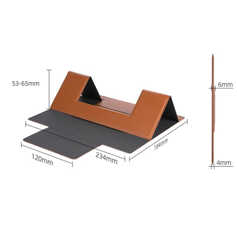Foldable Magnetic Leather Tablet / Laptop Holder - Brown