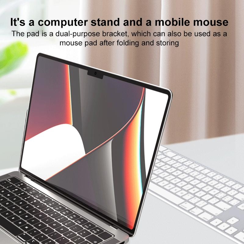 Foldable Magnetic Leather Tablet / Laptop Holder - Brown