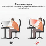 Foldable Magnetic Leather Tablet / Laptop Holder - Brown - Low Angle
