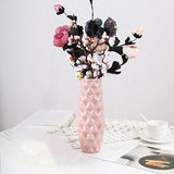 Creative Diamond-shaped Vase for Dry and Wet Flower Arrangements - Blue - Front View