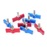 10pcs T-shaped Multi-directional Screw with M4 Aluminum Alloy Handle - Blue - Close-Up Angle
