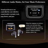 Wireless Bluetooth Earphones with Touch Screen and Active Noise Reduction - Gold