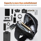 Anti Theft Men Waterproof Crossbody Bag With USB Port - Black
