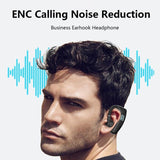 V9s Wireless Earphones with Noise Cancellation and Led Display - Blue Single Ear - Low Angle