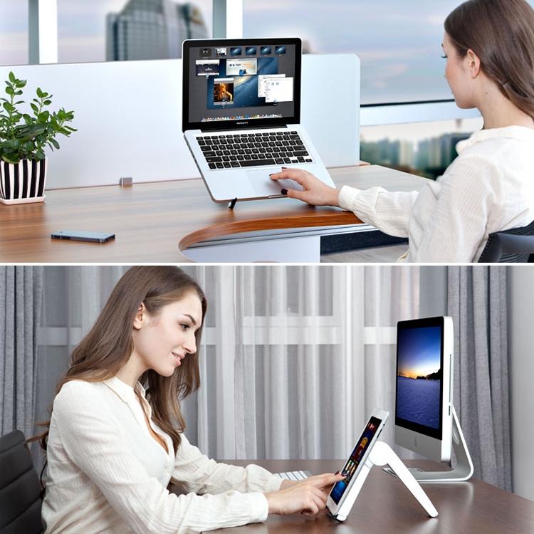 Triangle Cooling Bracket for Tablets Laptops and Desktops - White