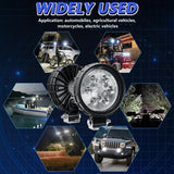 12W 9 - 30V Car Mixed Light Work Light With Wire Set - Round - Extra Image