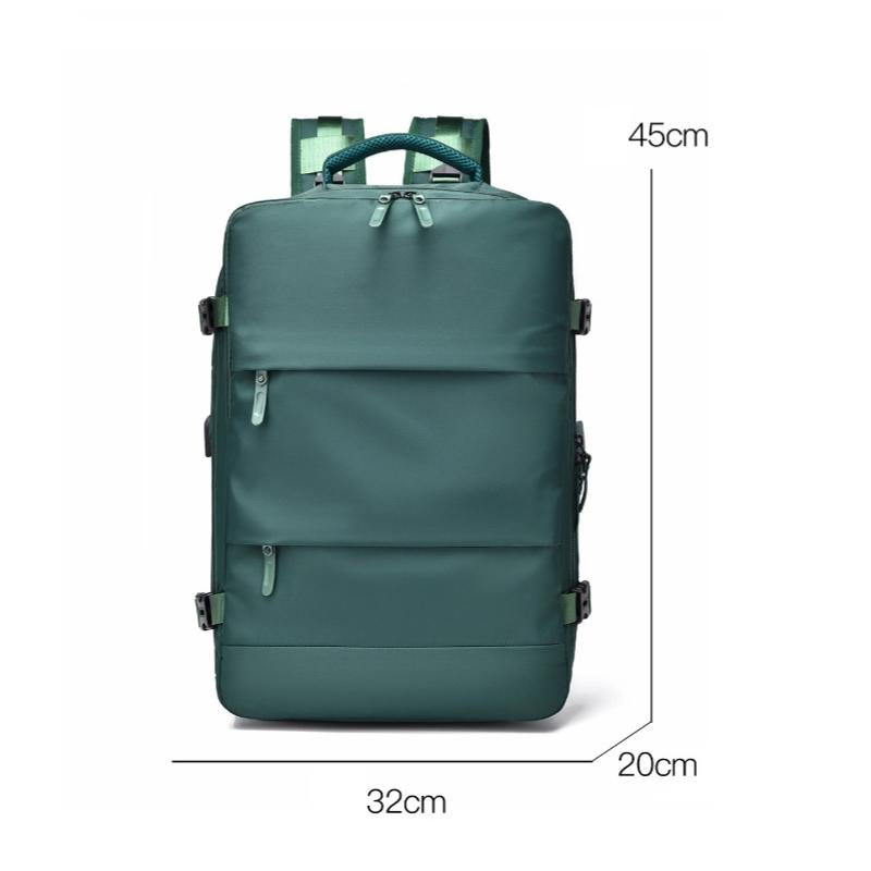 Spacious Business Travel Backpack Fits Laptop - Green
