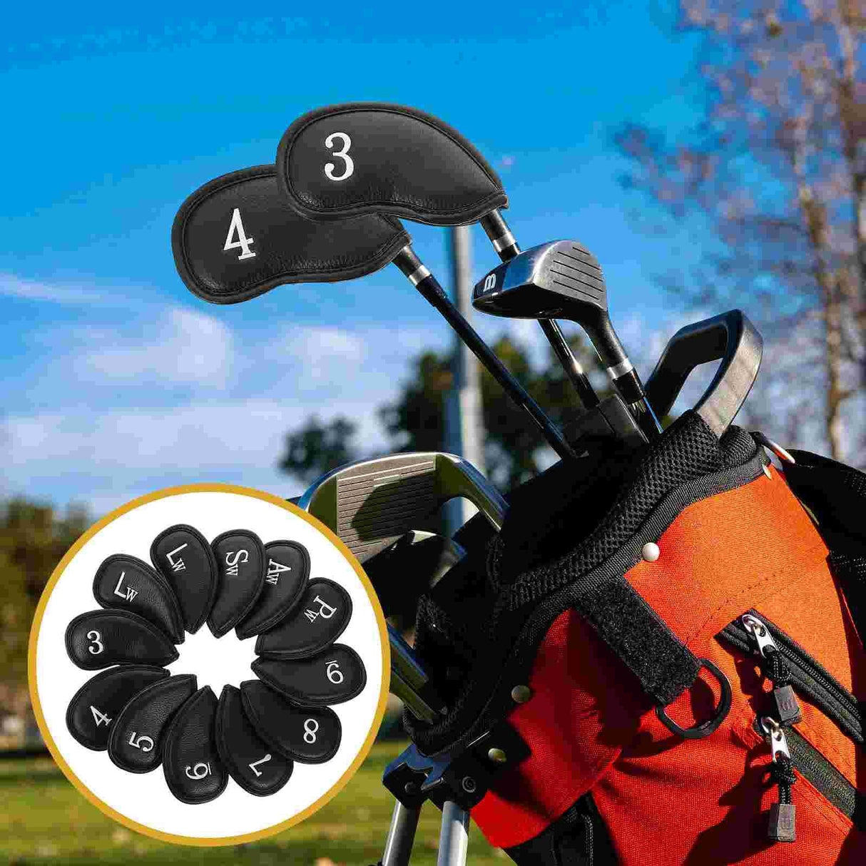 Versatile Golf Hat Cover with 12-in-1 Functionality - Red Tabby