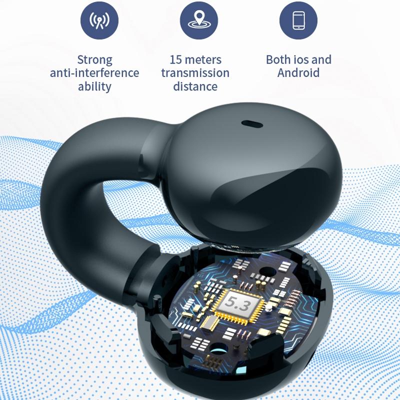 Wireless Bone Conduction Earphone - Single Ear Clamp Design - White