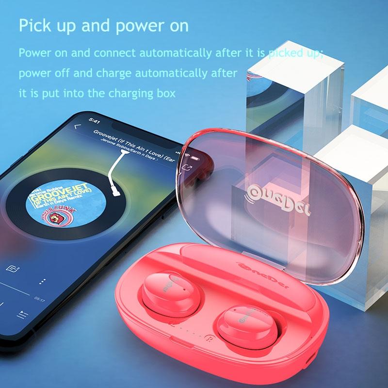 Waterproof Tws Bluetooth Earphones - Hd Stereo Sound - Red