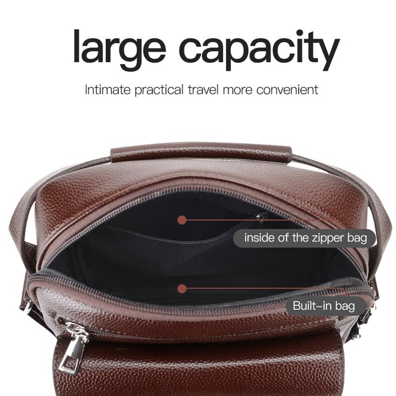 Large Capacity Men Retro Messenger Bag - Brown