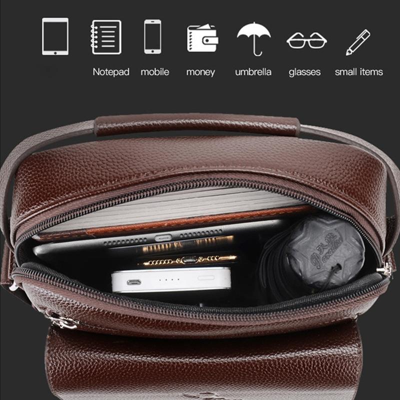 Large Capacity Men Retro Messenger Bag - Brown