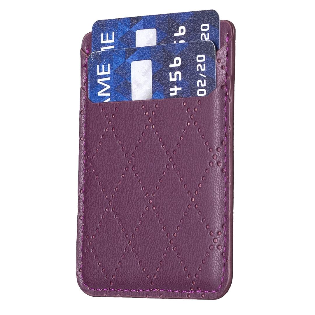 Diamond Lattice Card Bag Sticker For Mobile Phones - Pink