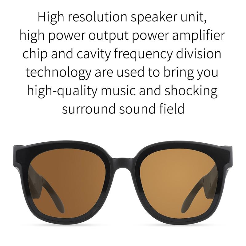 Smart Audio Sunglasses with Bluetooth Earphone - A13 - Brown
