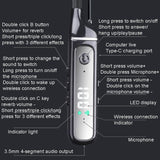 Wireless Sports Earphones with Bluetooth 5.3 and Built-in Sound Card - White - 45-Degree Angle