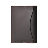 Minimalist Cowhide Card Holder Compact Wallet For Bank & Membership Cards - Coffee