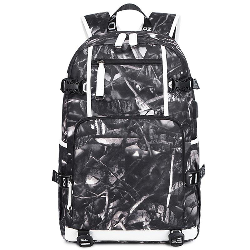 Student Waterproof Printed Backpack - Geometric Red